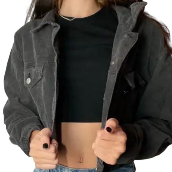 Pacsun XS S corduroy cropped trucker jacket coat C 2996 - Picture 1 of 11